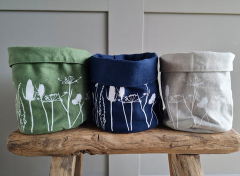 'Hedgerow' Canvas Storage Pot - Large