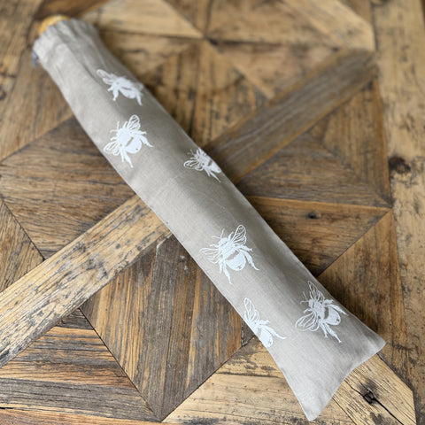 'Bea’s Bee' Pure Linen Drawstring Baguette Bag - 65cm x 14cm