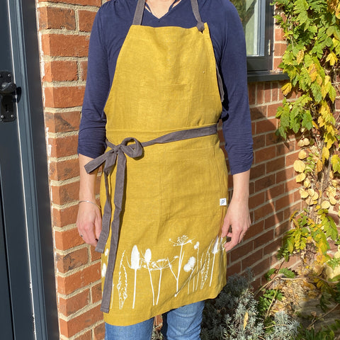 'Hedgerow' Pure Linen Classic Apron