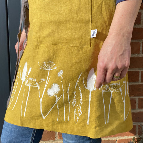 'Hedgerow' Pure Linen Classic Apron