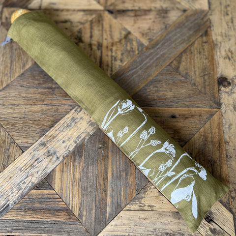 'Spring Fling' Pure Linen Drawstring Baguette Bag - 65cm x 14cm