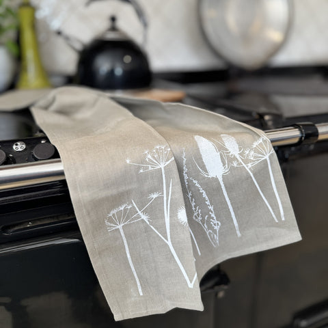 'Hedgerow' Pure Linen Tea Towel