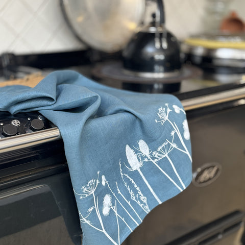 'Hedgerow' Pure Linen Tea Towel