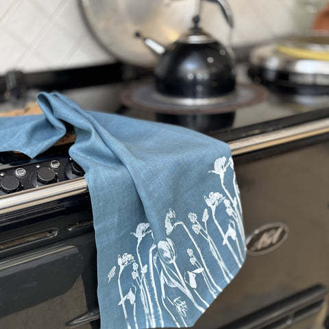 'Spring Fling' Pure Linen Tea Towel