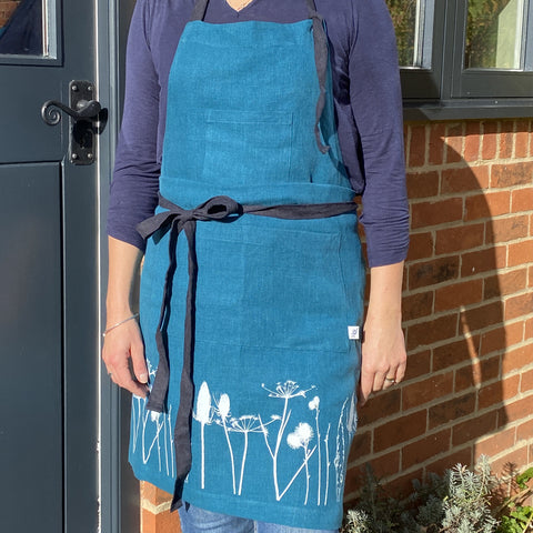 'Hedgerow' Pure Linen Classic Apron