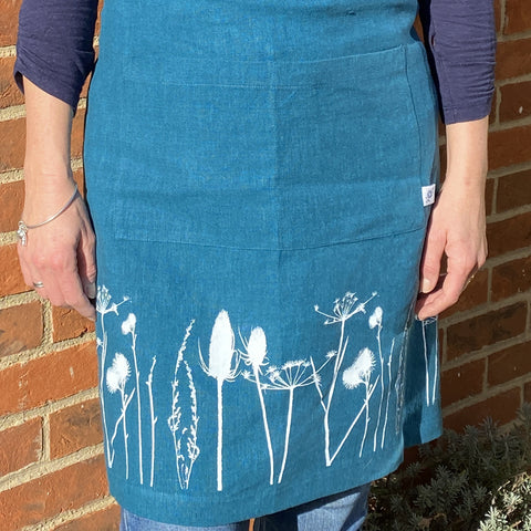 'Hedgerow' Pure Linen Classic Apron