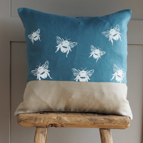 'Bea’s Bee' Pure Linen Cushion 'Duo'