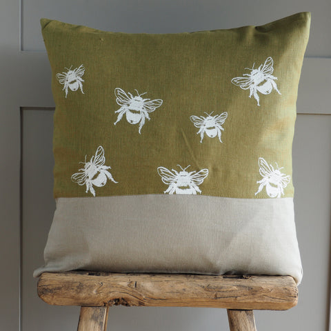 'Bea’s Bee' Pure Linen Cushion 'Duo'