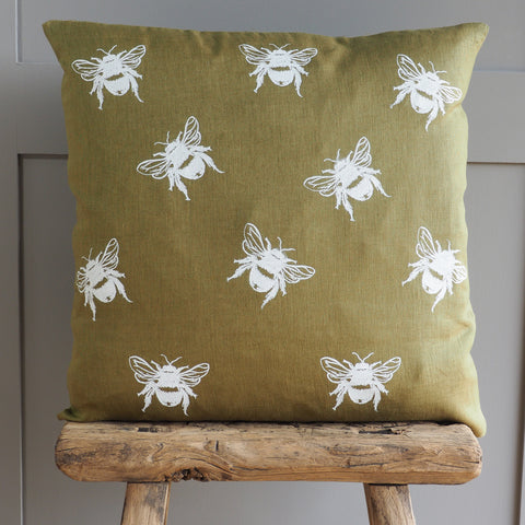 'Bea’s Bee' Pure Linen Cushion 'mono'