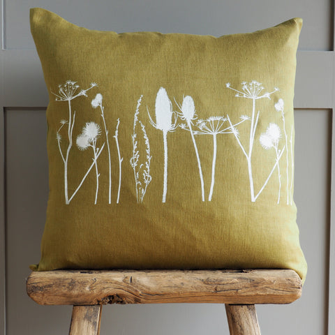 'Hedgerow' Pure Linen Cushion 'mono'
