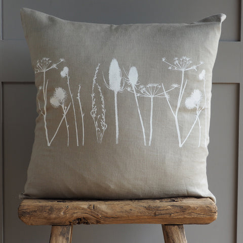 'Hedgerow' Pure Linen Cushion 'mono'