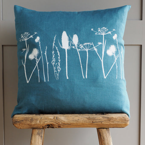 'Hedgerow' Pure Linen Cushion 'mono'