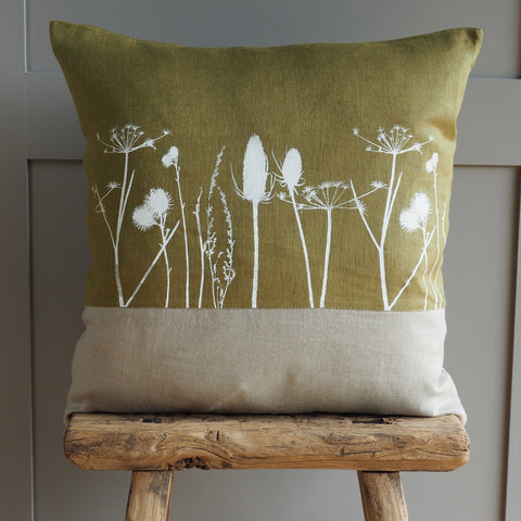 'Hedgerow' Pure Linen Cushion 'Duo'