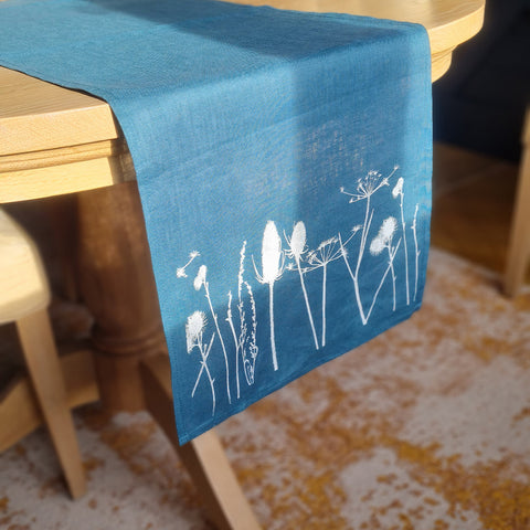 'Hedgerow' Pure Linen Table Runner 35cm x 230cm