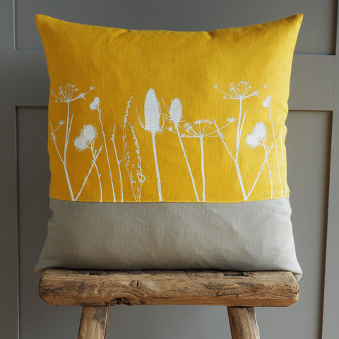 'Hedgerow' Pure Linen Cushion 'Duo'