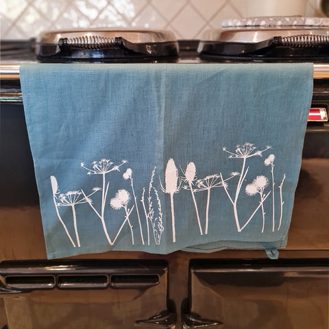 'Hedgerow' Pure Linen Tea Towel