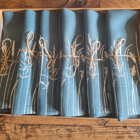 'Meadow' Pure Linen Napkin - Set of 6