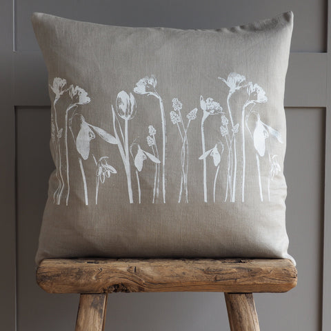 'Spring Fling' Pure Linen Cushion 'mono'