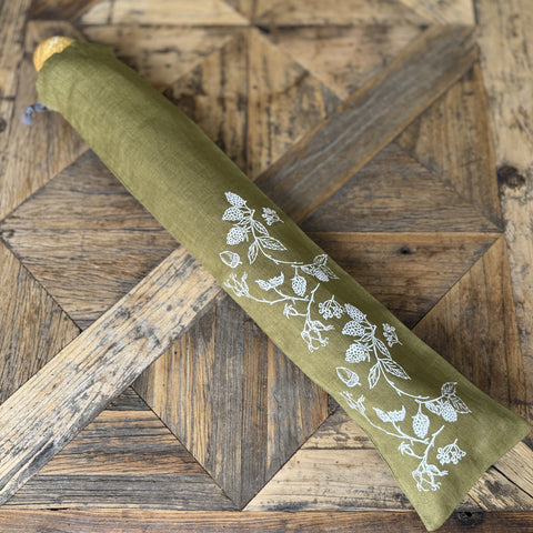 'Forage' Pure Linen Drawstring Baguette Bag - 65cm x 14cm