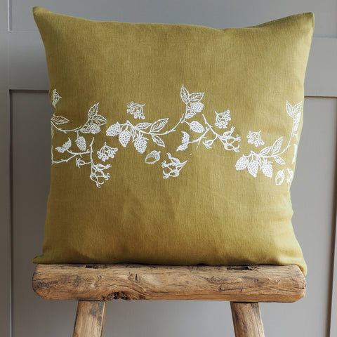 'Forage' Pure Linen Cushion 'mono'