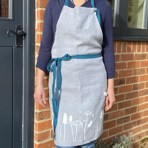 'Hedgerow' Pure Linen Classic Apron