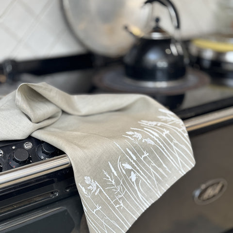 'Meadow' Pure Linen Tea Towel