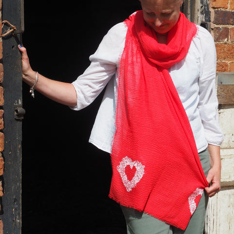 'Twiggy Heart' Scarf - Super soft cotton mix