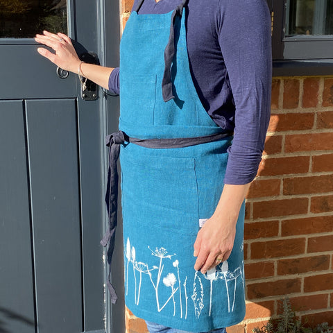'Hedgerow' Pure Linen Classic Apron