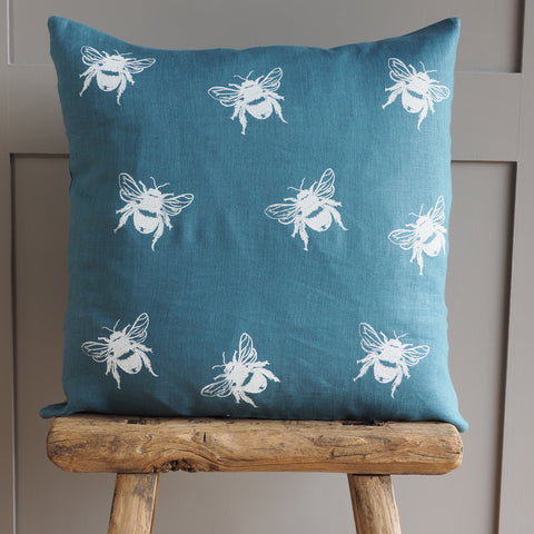 'Bea’s Bee' Pure Linen Cushion 'mono'