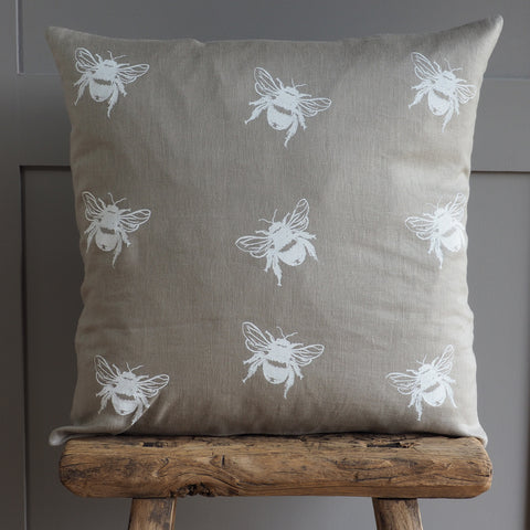 'Bea’s Bee' Pure Linen Cushion 'mono'