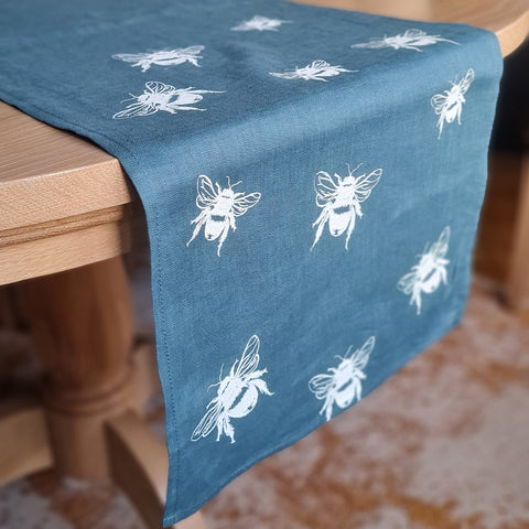 'Bea’s Bee' Pure Linen Table Runner 35cm x 230cm