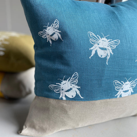 'Bea’s Bee' Pure Linen Cushion 'Duo'