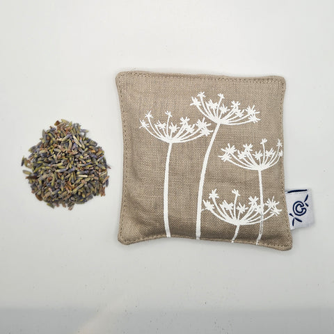 'Cow Parsley Cluster' Pure Linen Lavender Bags