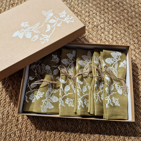 'Forage' Pure Linen Napkin - 45cm x 45cm