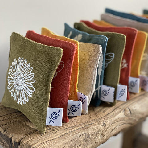 'Damselfly' Pure Linen Lavender Bags