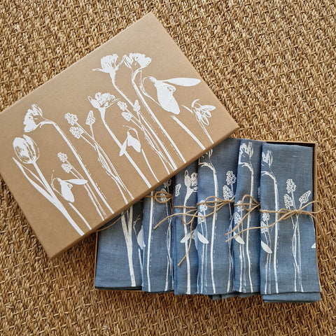 'Spring Fling' Pure Linen Napkin - Set of 6