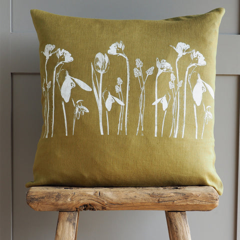 'Spring Fling' Pure Linen Cushion 'mono'
