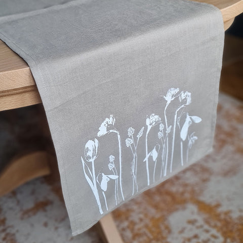 'Spring Fling' Pure Linen Table Runner 35cm x 230cm