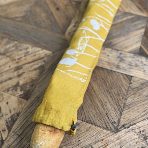 'Hedgerow' Pure Linen Drawstring Baguette Bag - 65cm x 14cm